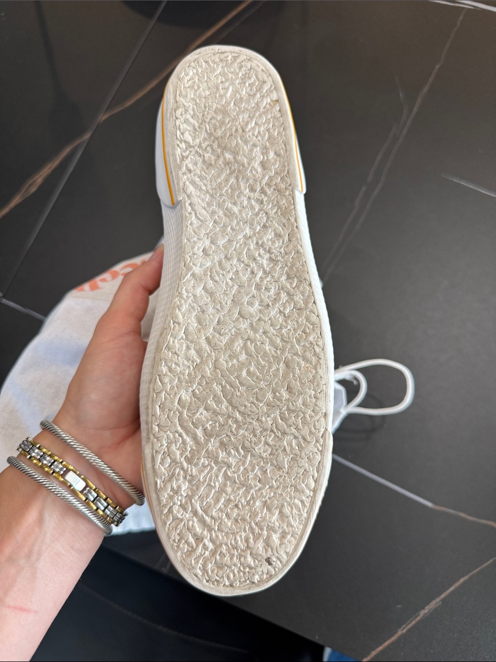 See By Chloé Cream High-Top Canvas Sneakers with Gold Script - Picture 11 of 12
